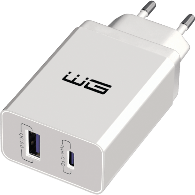 Ładowarka sieciowa 1xUSB-A/18W 1xUSB-C/20W PD3.0